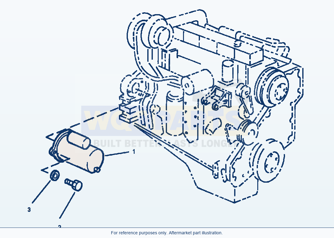 Komatsu WA380-3MC Starter Motor Mounting parts diagram
