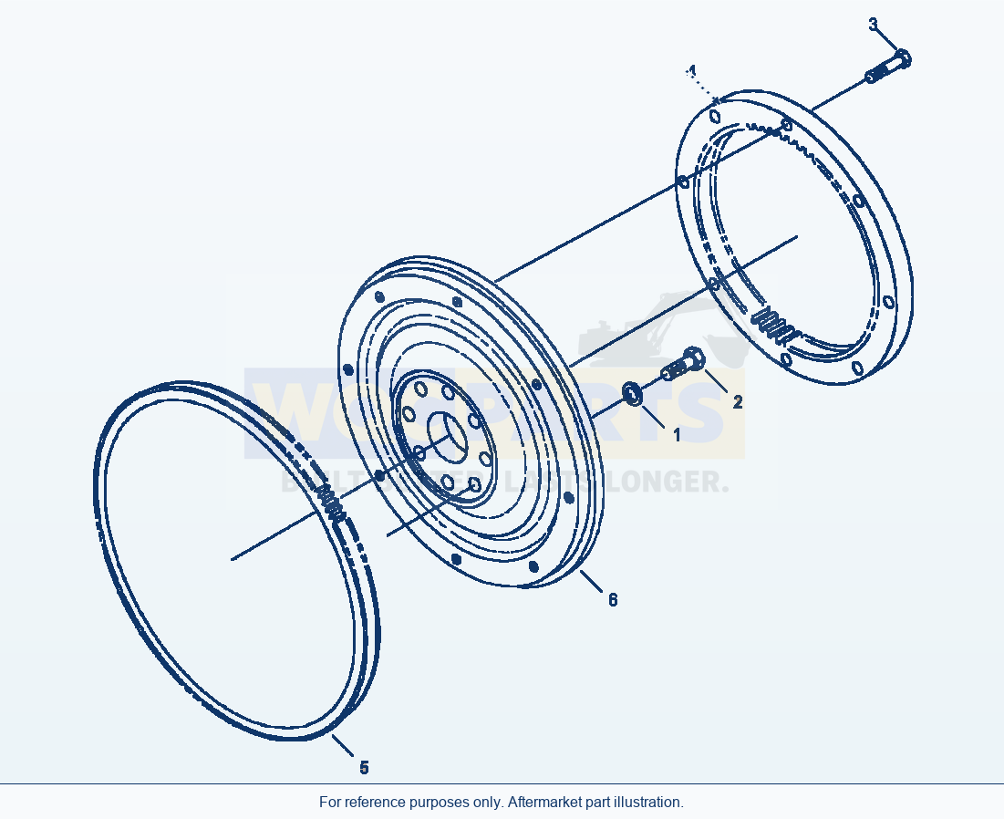 Komatsu WA380-3MC Flywheel parts diagram