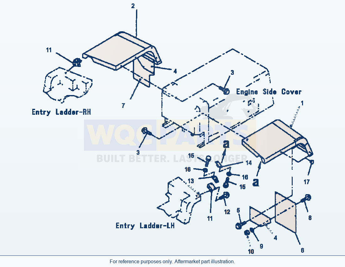 Komatsu WA380-3MC Full Rear Fender parts diagram