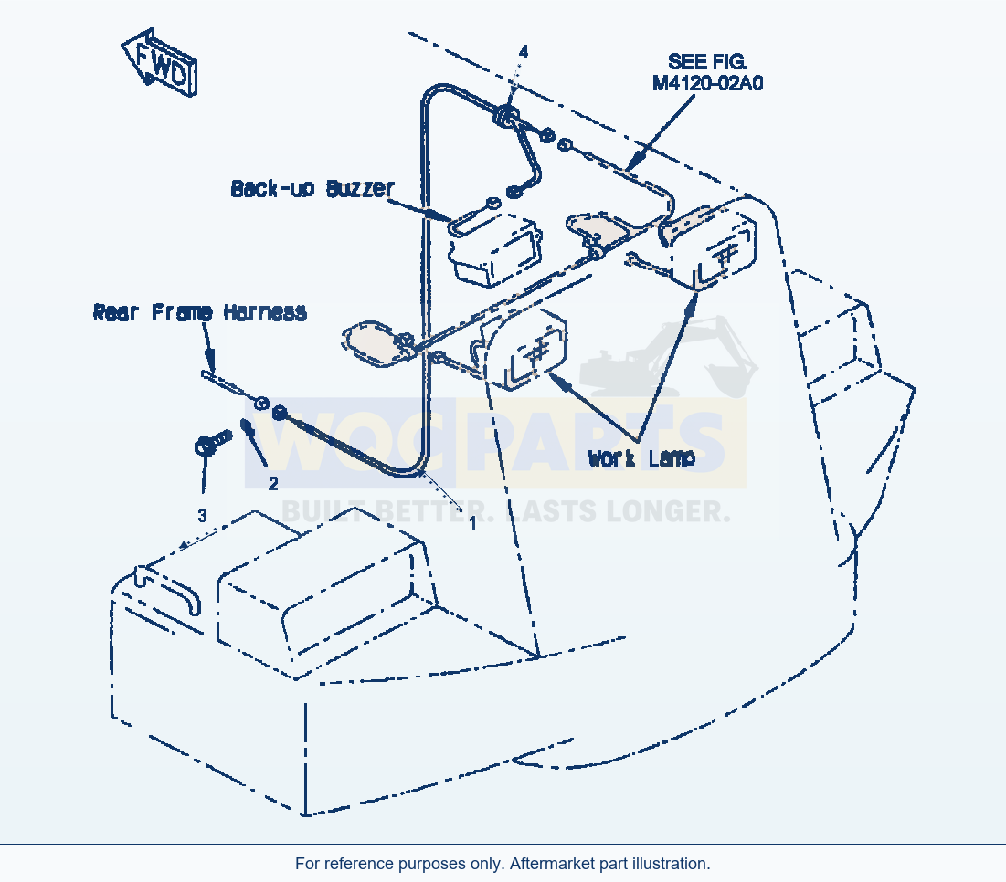 Komatsu WA380-3MC Hood - Rear Guard Harness parts diagram