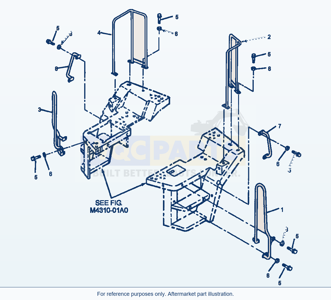Komatsu WA380-3MC Ladder Rail parts diagram