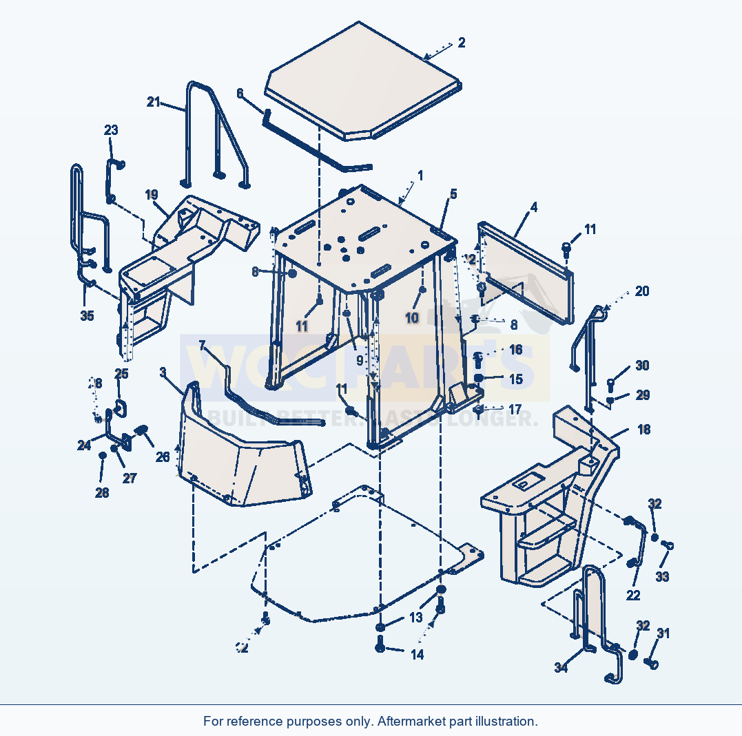 Komatsu WA380-3MC Rops Canopy parts diagram