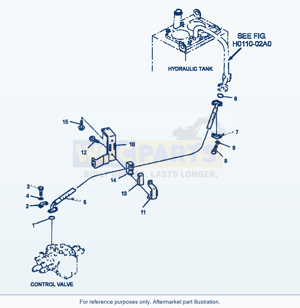 Komatsu WA380-3MC Hydraulic Piping - Drain Line Hose parts diagram