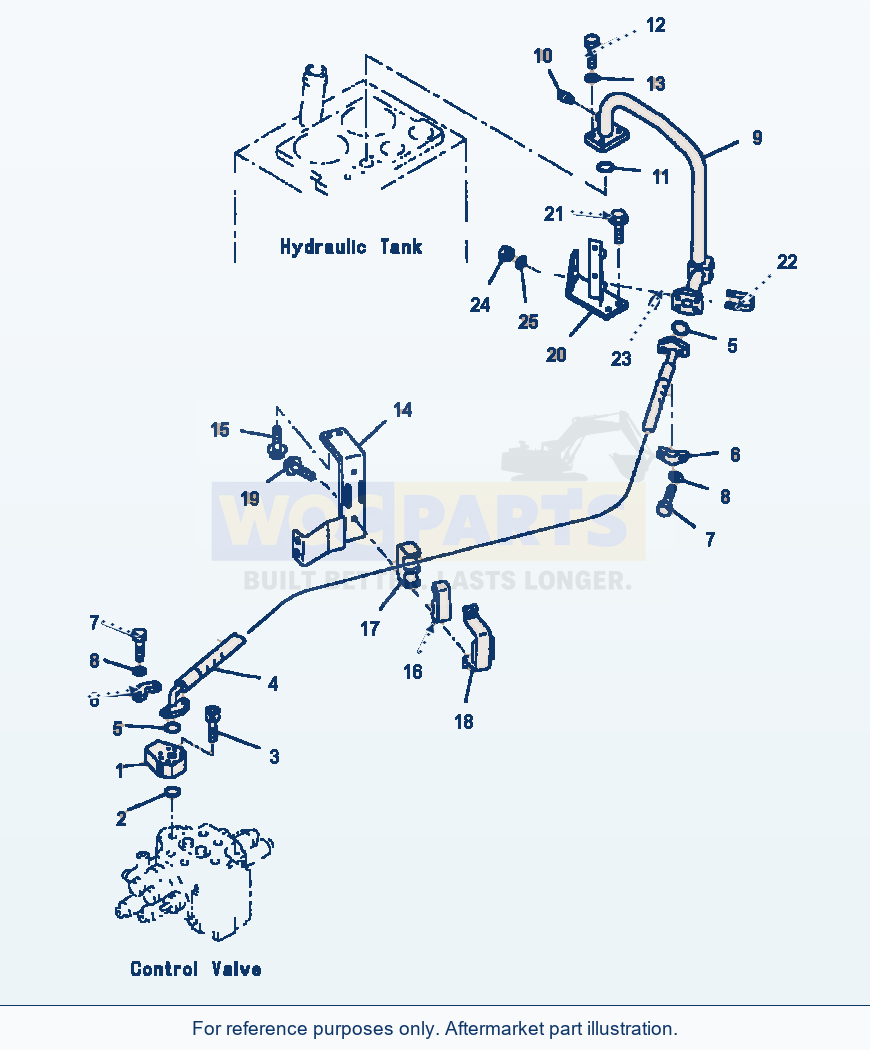 Komatsu WA380-3MC Hydraulic Piping - E.C.S.S. Drain Line parts diagram