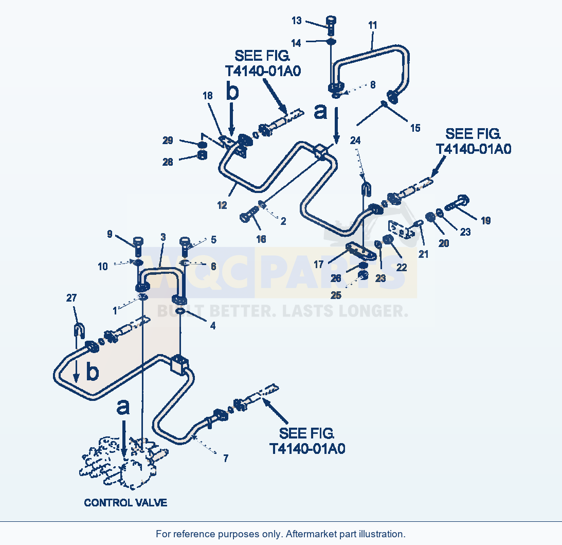 Komatsu WA380-3MC Hydraulic Piping - Lift Cylinder Lines parts diagram
