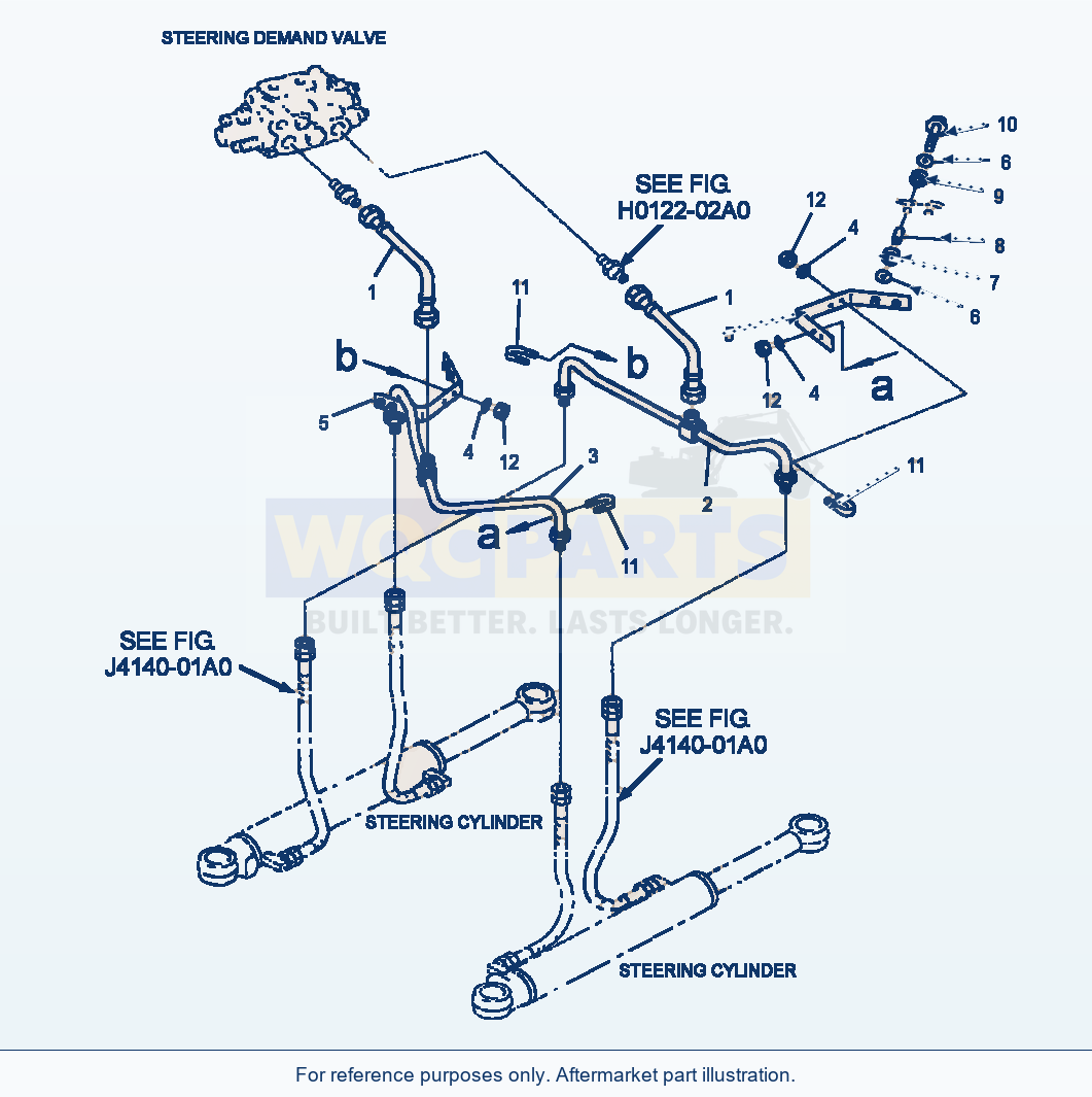 Komatsu WA380-3MC Hydraulic Piping - Steering Cylinder Line parts diagram