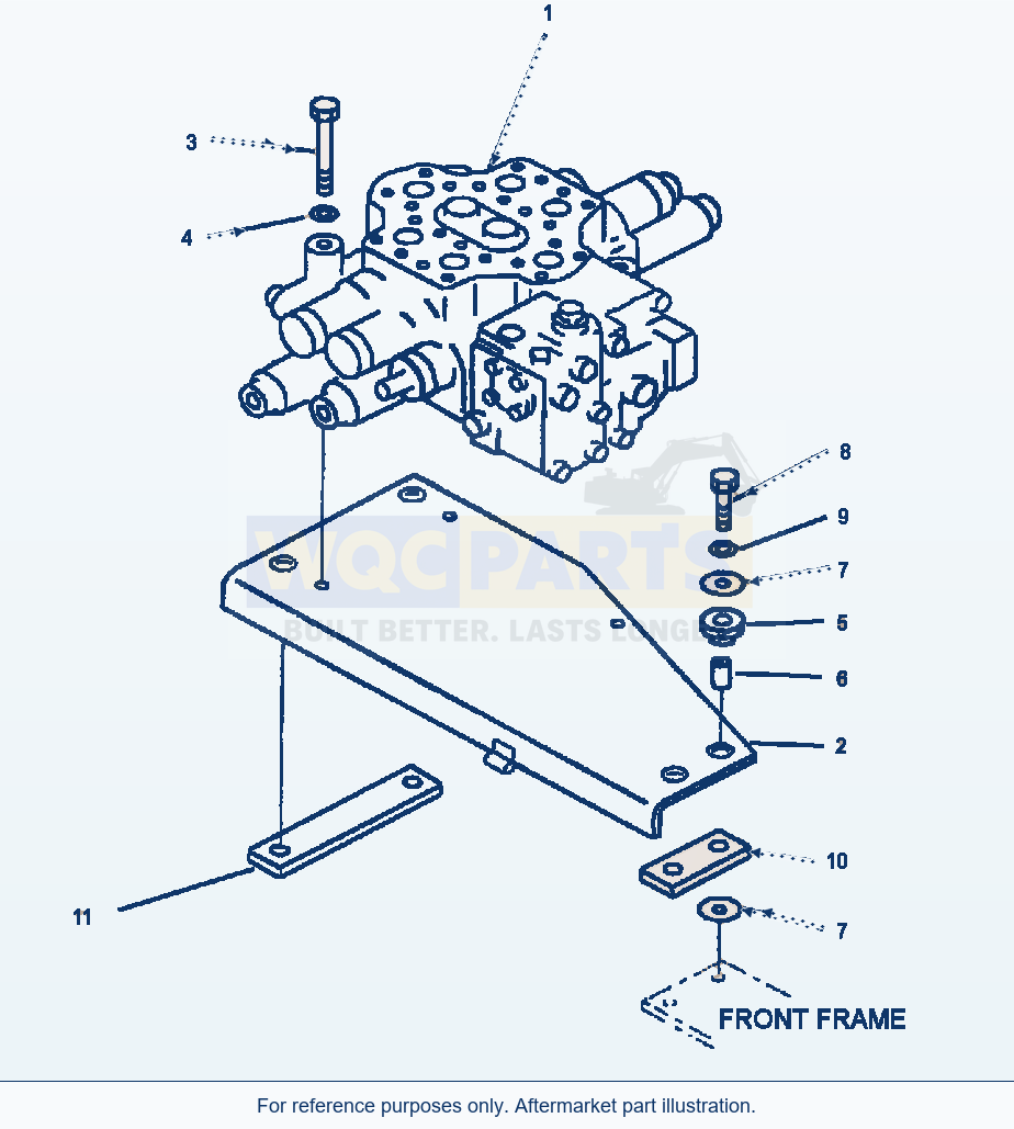 Komatsu WA380-3MC Loader Control Valve - Mounting parts diagram