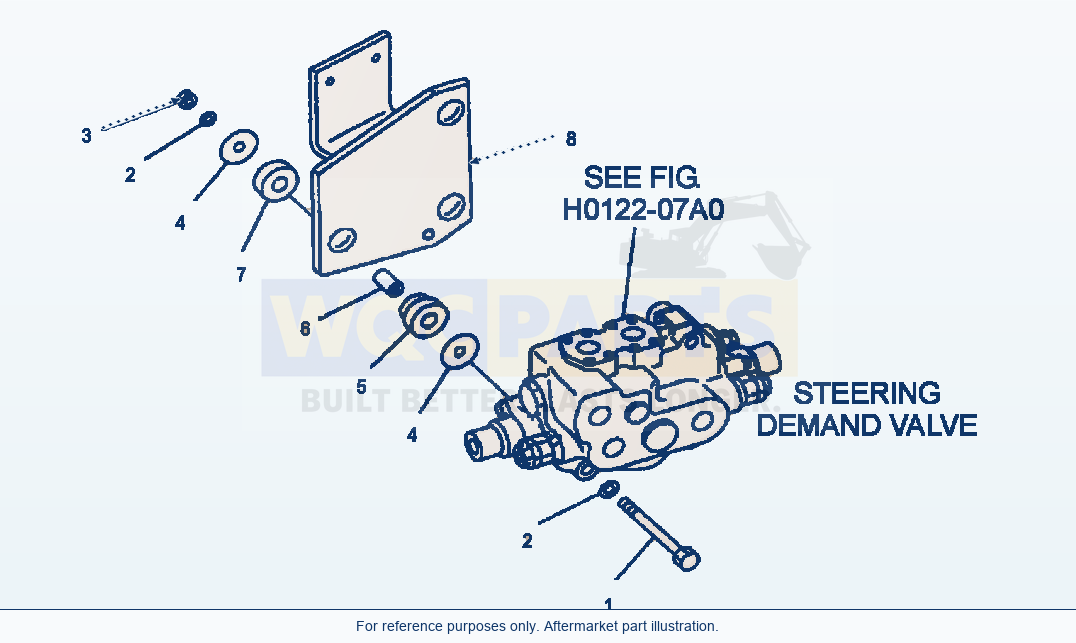 Komatsu WA380-3MC Steering Demand Valve - Valve Mounting parts diagram