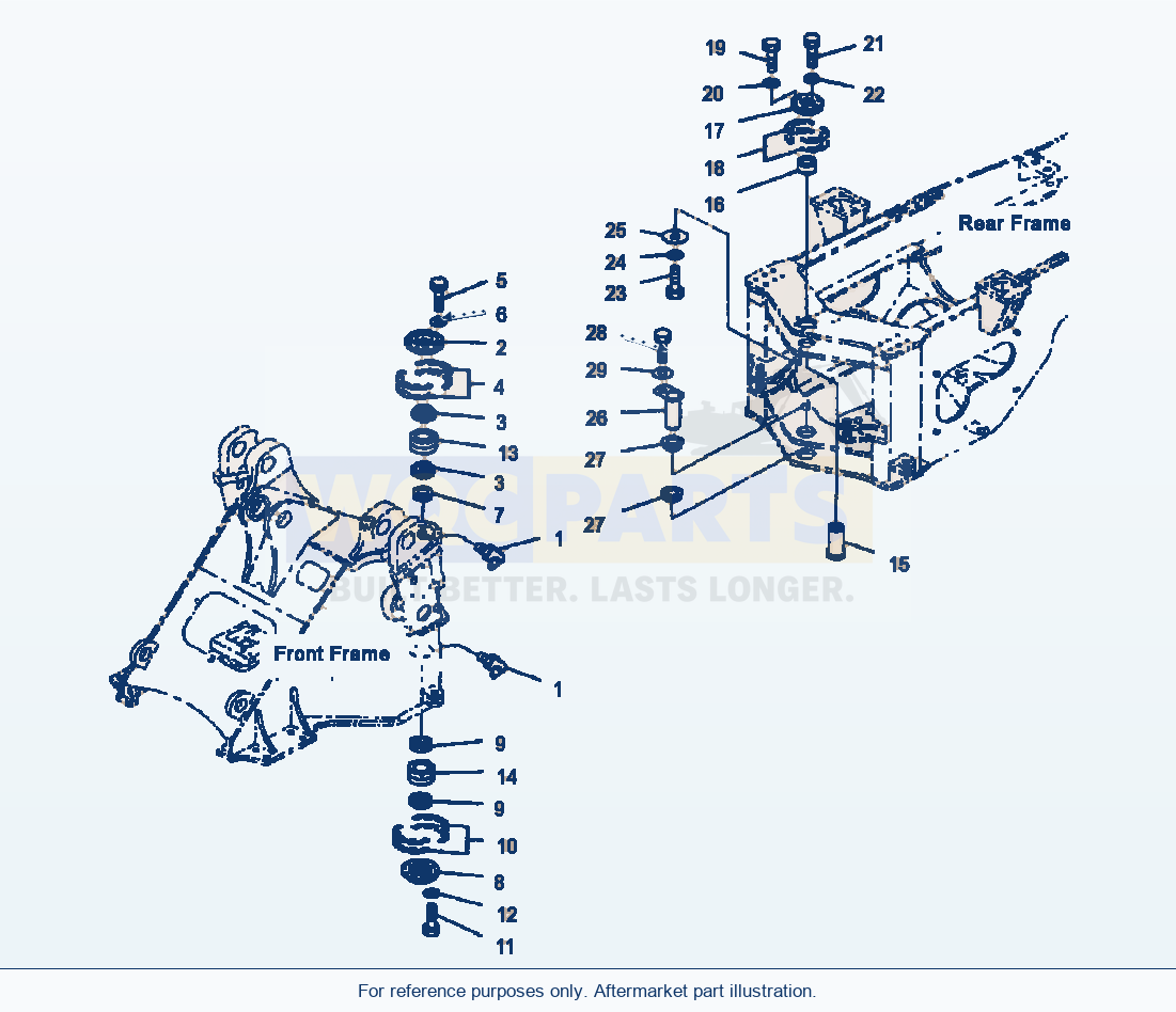 Komatsu WA380-3MC Hinge Pin - Front And Rear Frame Connection parts diagram