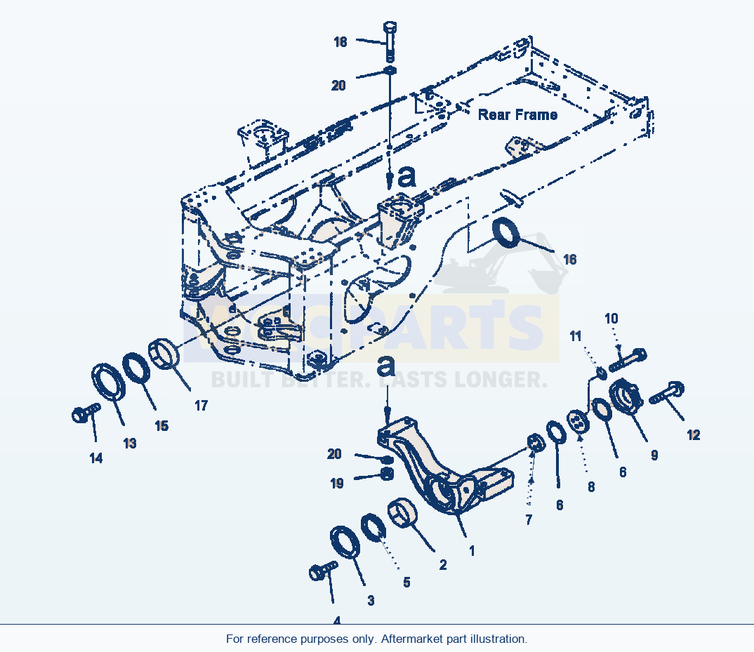 Komatsu WA380-3MC Rear Axle Support parts diagram