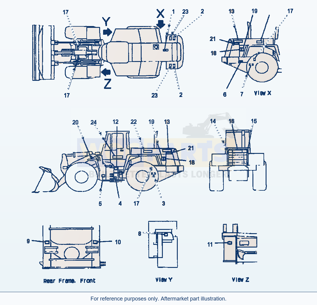 Komatsu WA380-3MC Marks And Plates - English parts diagram