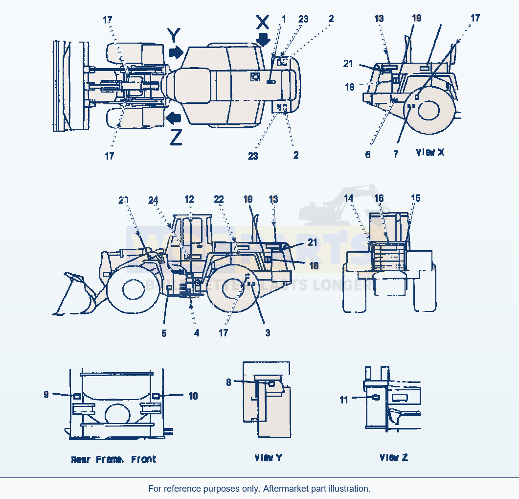 Komatsu WA380-3MC Marks And Plates - French parts diagram