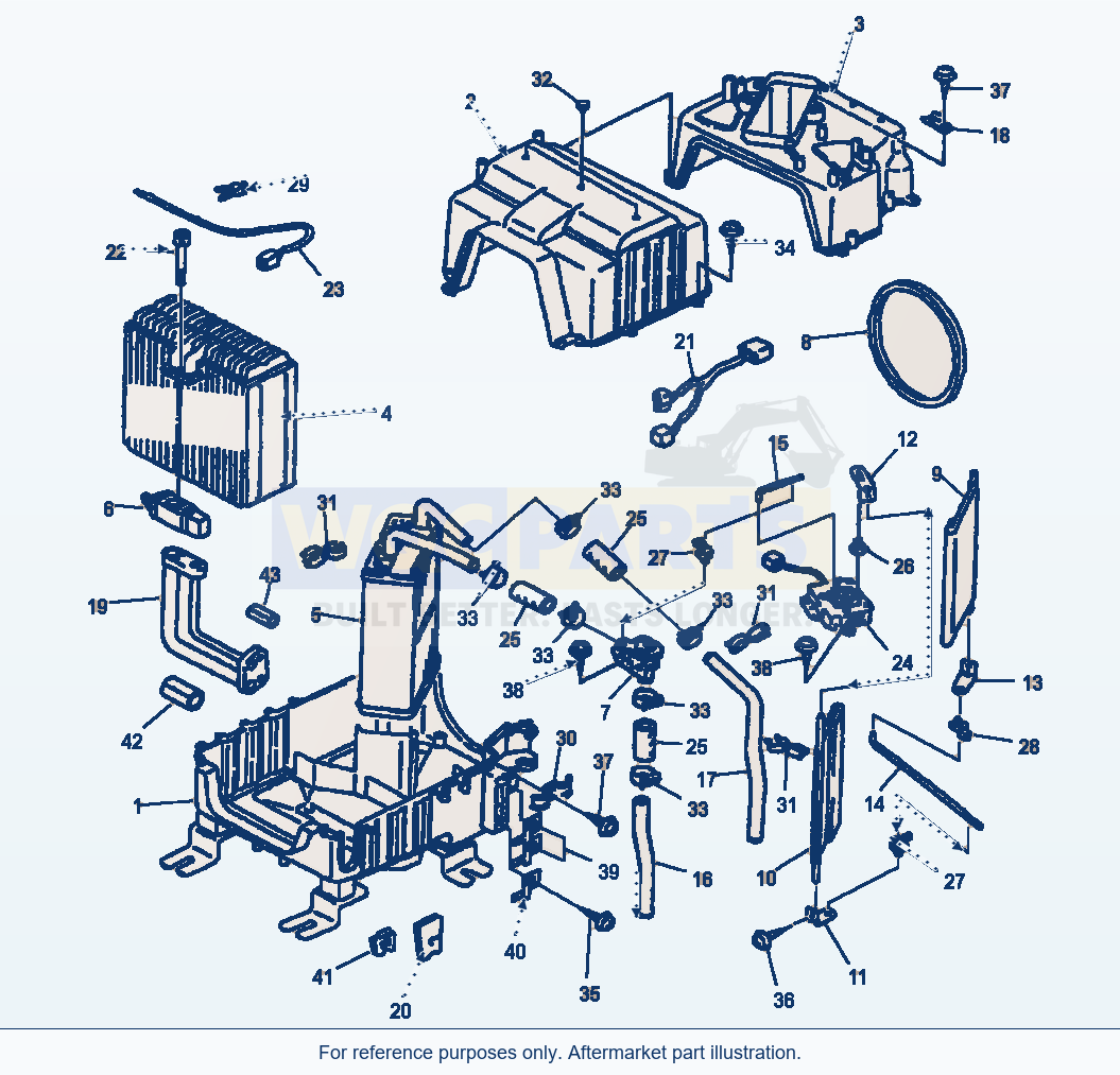 Komatsu WA380-3MC Air Conditioner And Heater - Unit Assembly parts diagram