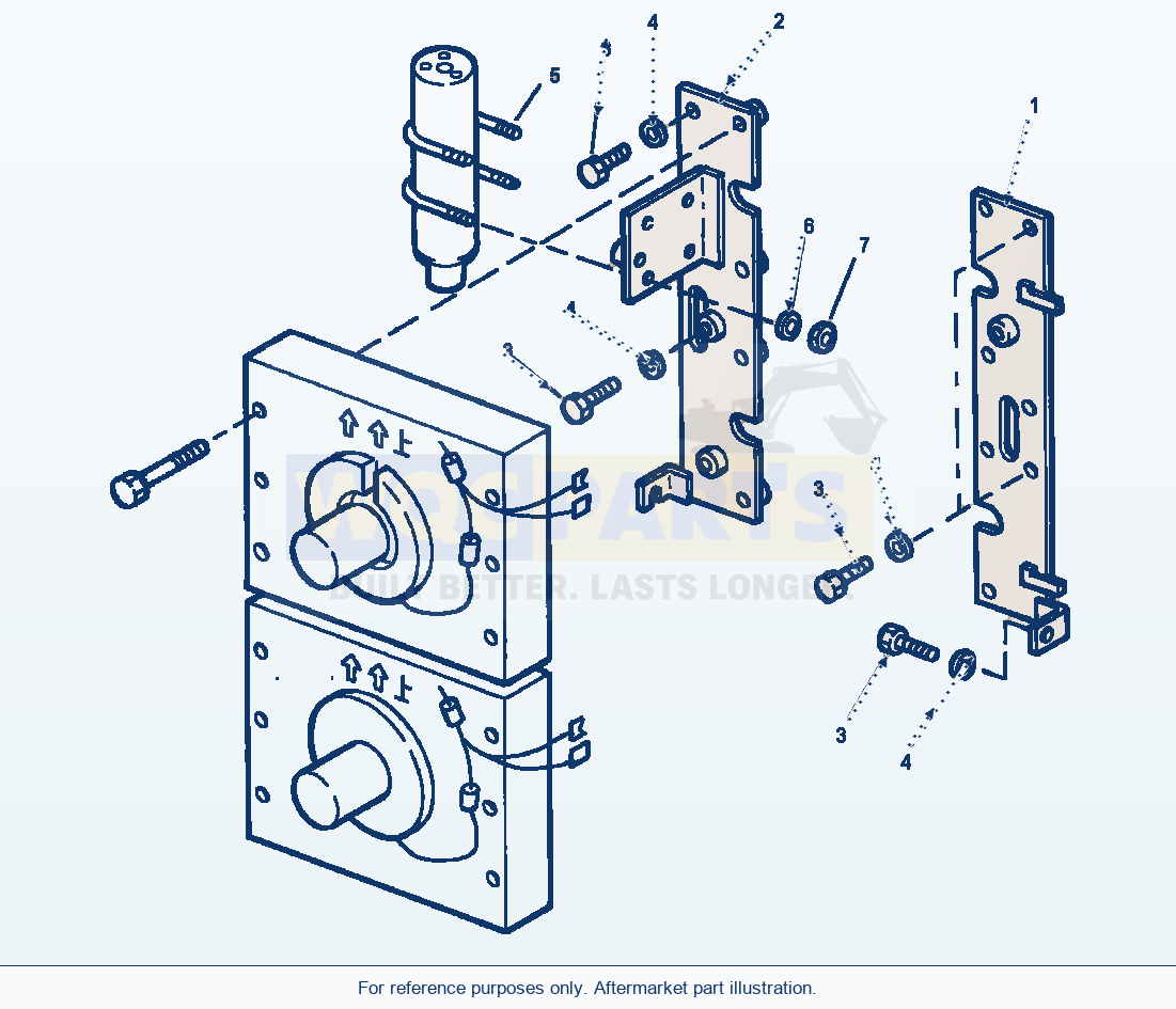 Komatsu WA380-3MC Air Conditioner - Condenser Mounting parts diagram