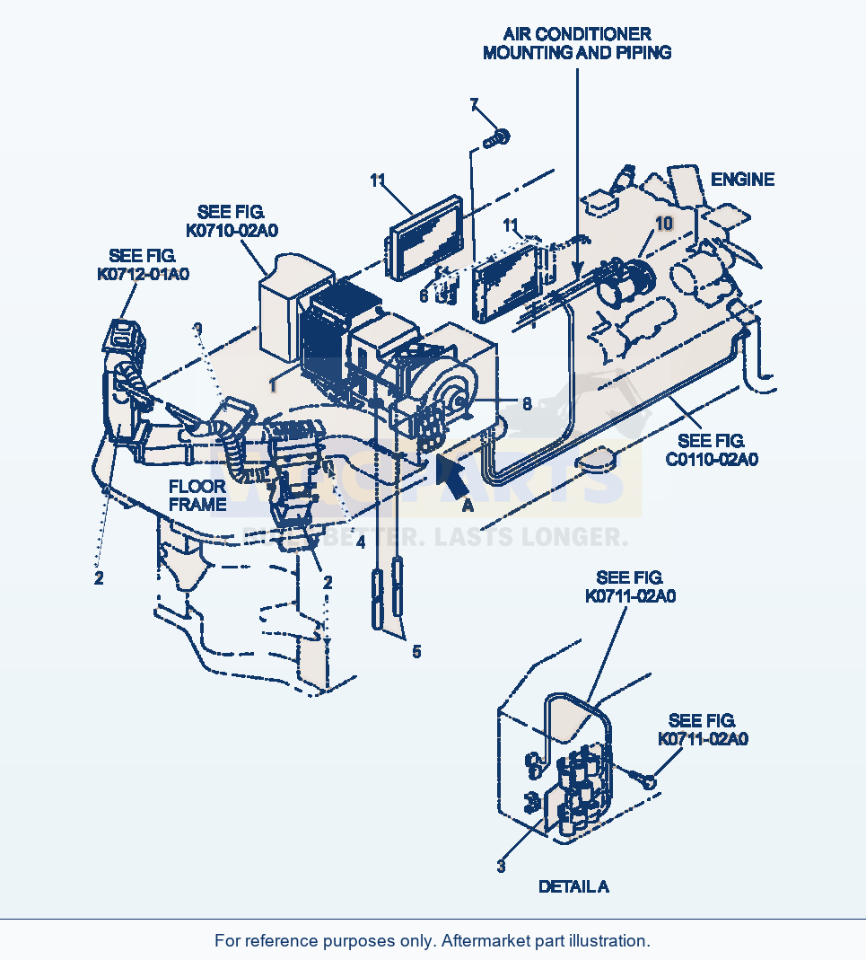 Komatsu WA380-3MC Air Conditioner parts diagram