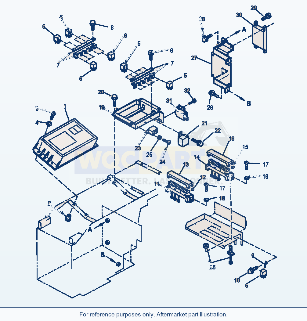 Komatsu WA380-3MC Floor Harness - R.H. Console Box parts diagram