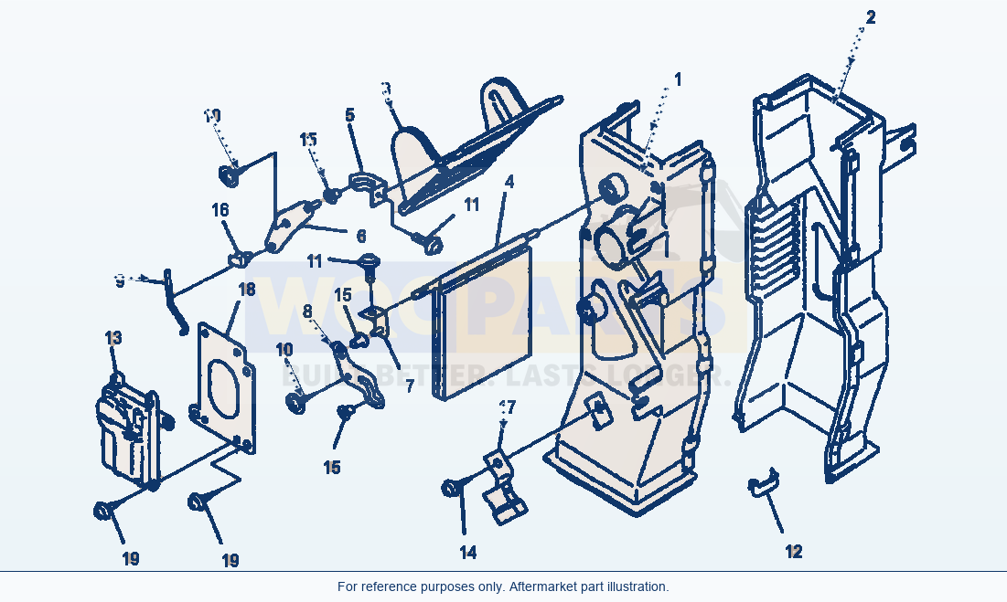 Komatsu WA380-3MC Heater And Air Conditioner - Air Duct parts diagram