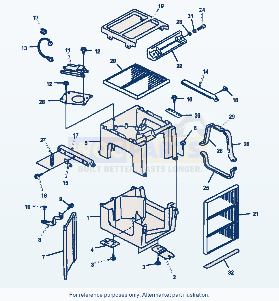 Komatsu WA380-3MC Heater And Air Conditioner - Damper parts diagram