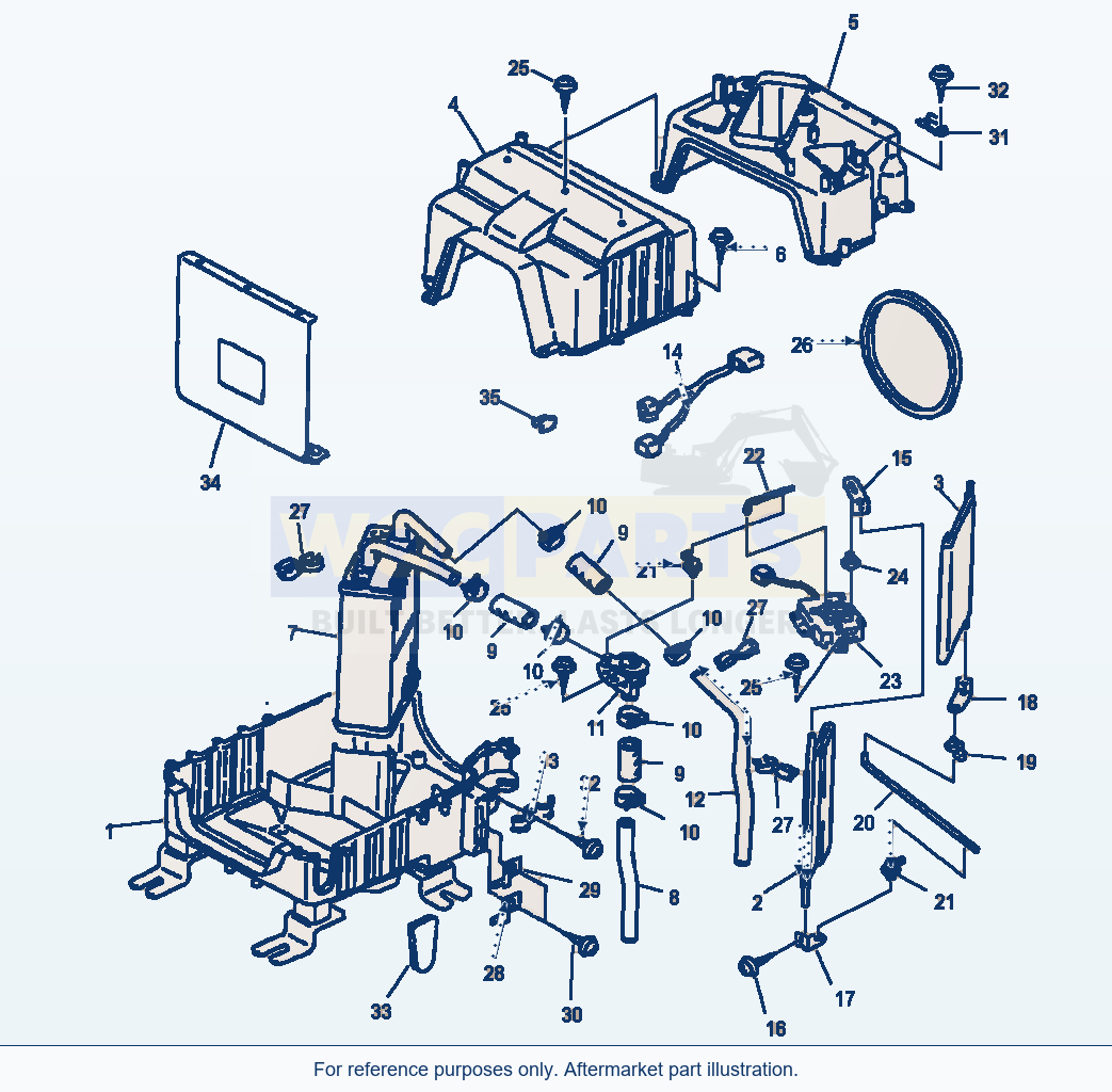 Komatsu WA380-3MC Heater parts diagram