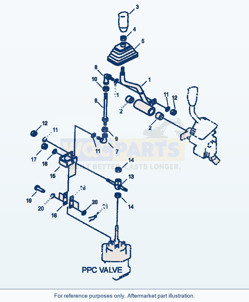 Komatsu WA380-3MC Loader Control - Attachment Lever parts diagram