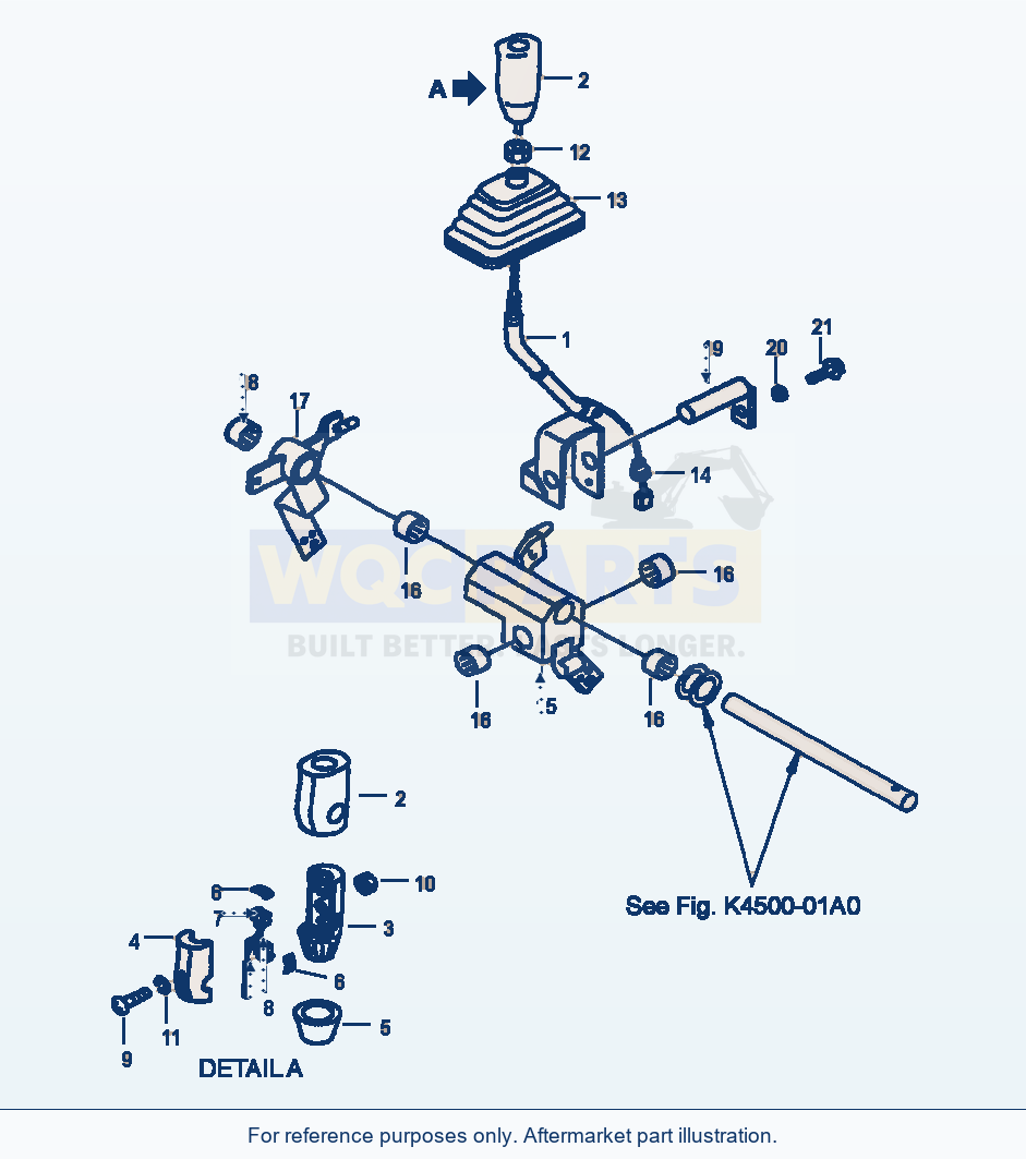 Komatsu WA380-3MC Loader Control - Mono-Lever Control Lever parts diagram