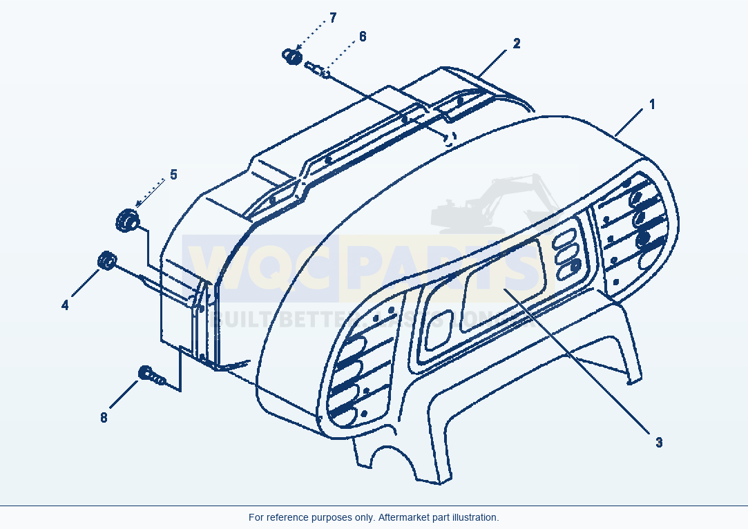 Komatsu WA380-3MC Main Monitor - Internal parts diagram