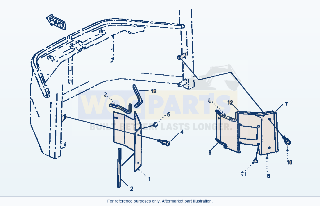 Komatsu WA380-3MC Operator'S Cab - Front Interior Covers parts diagram