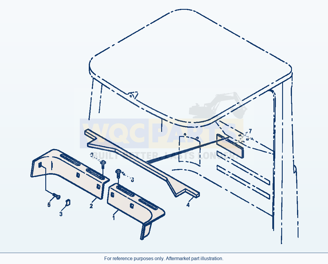 Komatsu WA380-3MC Operator'S Cab - Interior Trim - Rear parts diagram