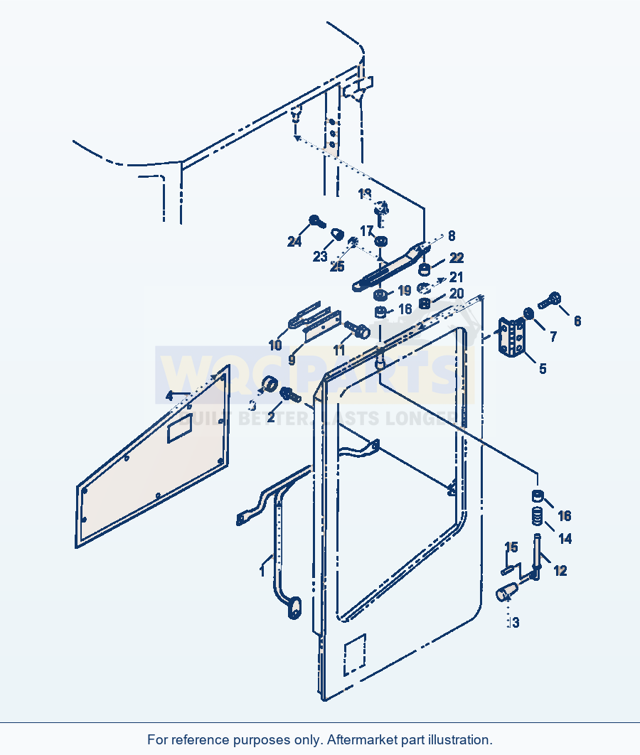 Komatsu WA380-3MC Operator'S Cab - L.H. Door Mounting parts diagram