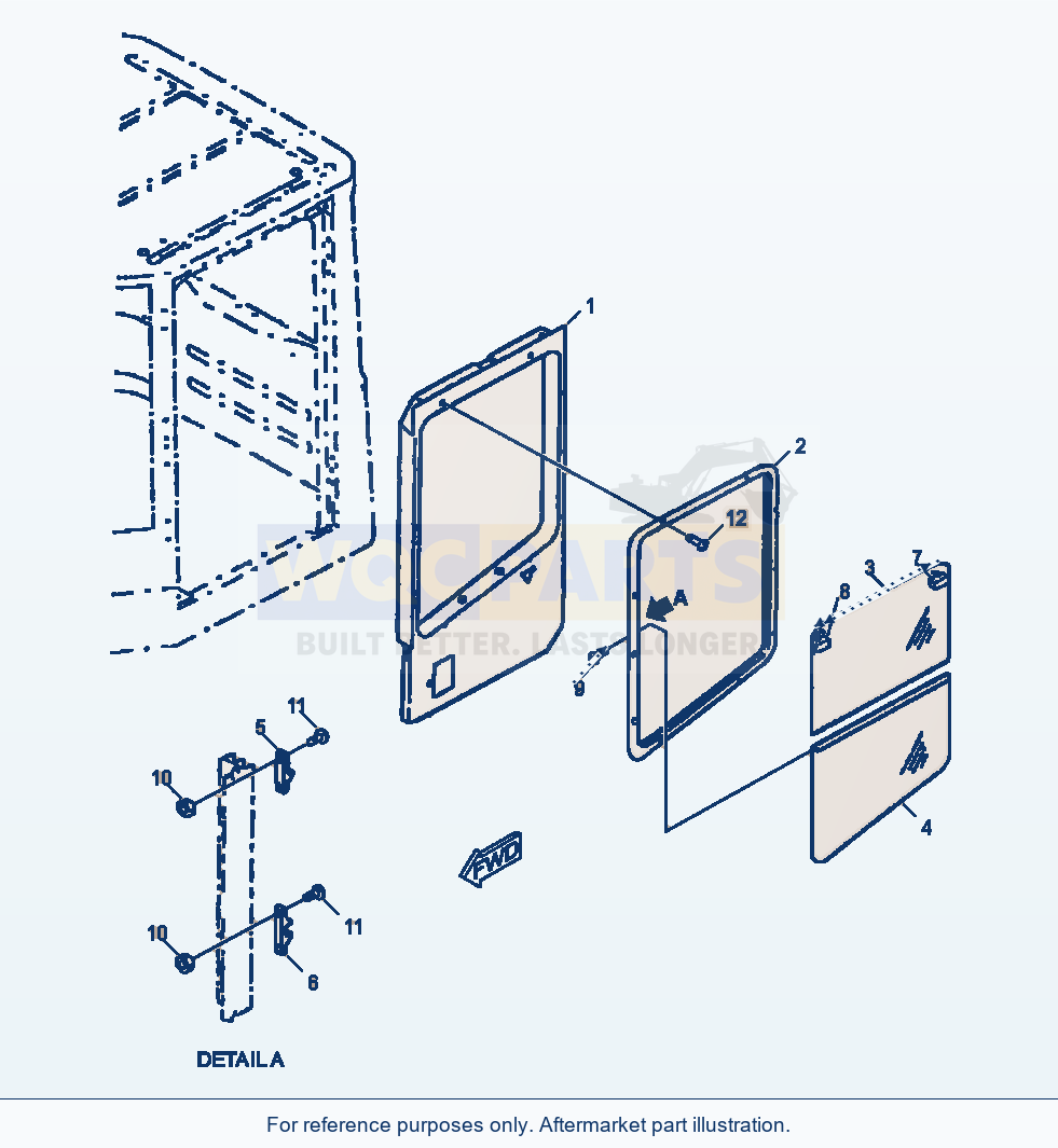 Komatsu WA380-3MC Operator'S Cab - L.H. Door parts diagram