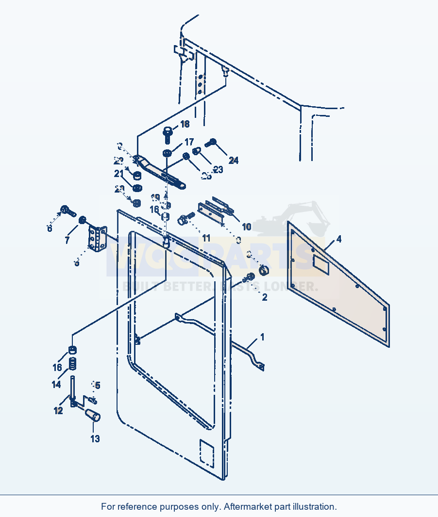 Komatsu WA380-3MC Operator'S Cab - R.H. Door Mounting parts diagram
