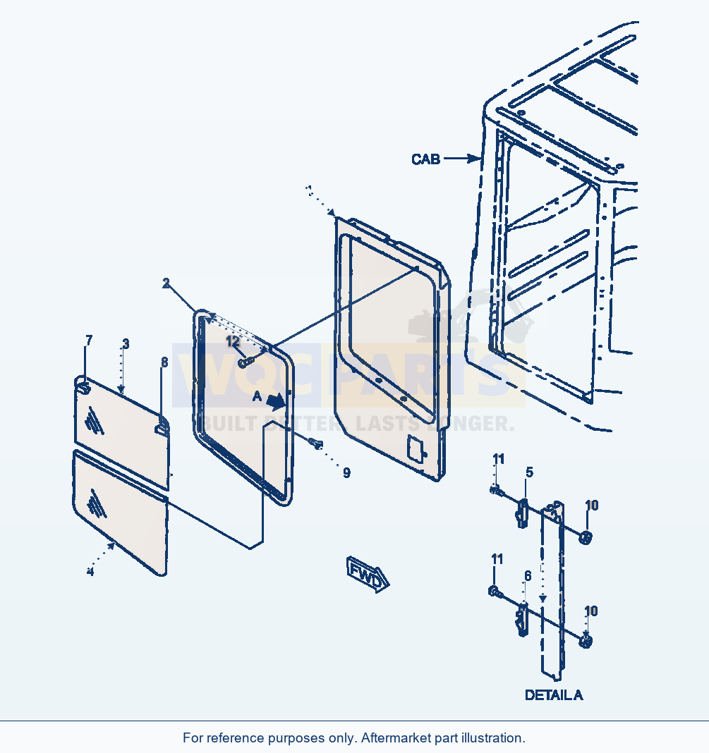 Komatsu WA380-3MC Operator'S Cab - R.H. Door parts diagram