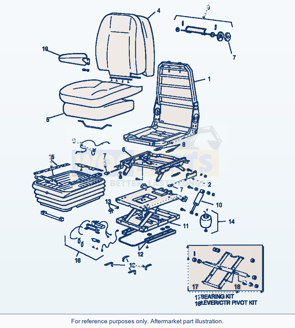 Komatsu WA380-3MC Operator'S Seat - Air Ride parts diagram
