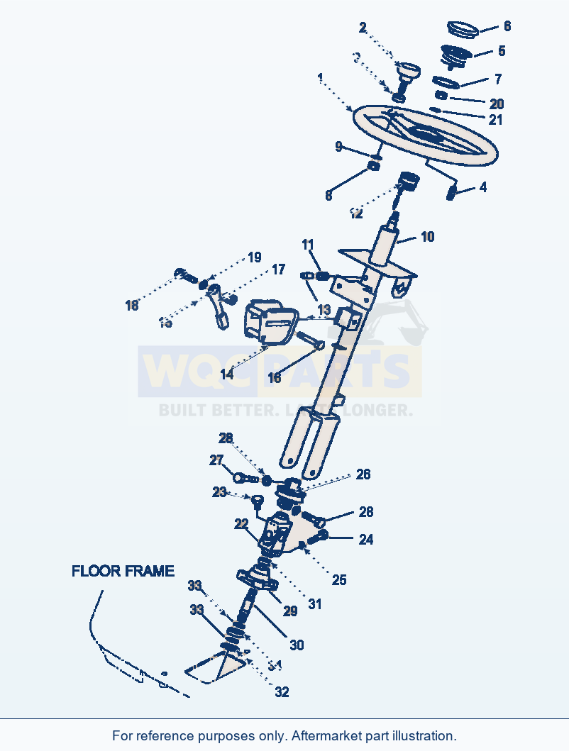 Komatsu WA380-3MC Wheel Column And Steering Valve parts diagram