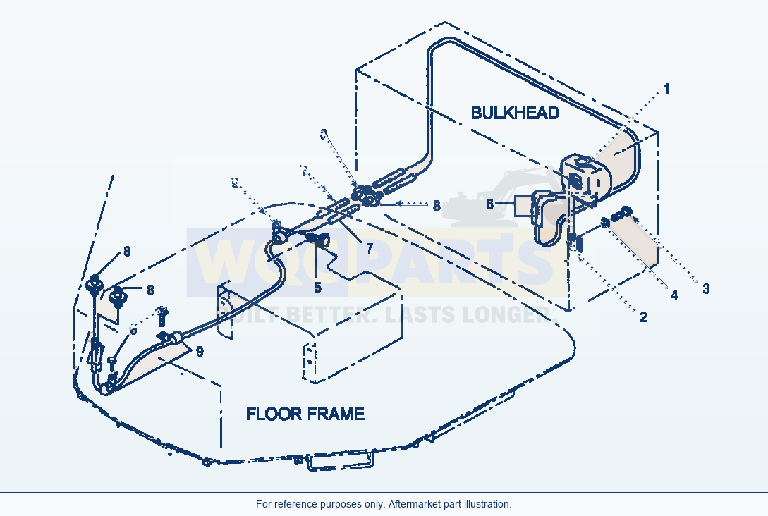 Komatsu WA380-3MC Window Washer Tank parts diagram