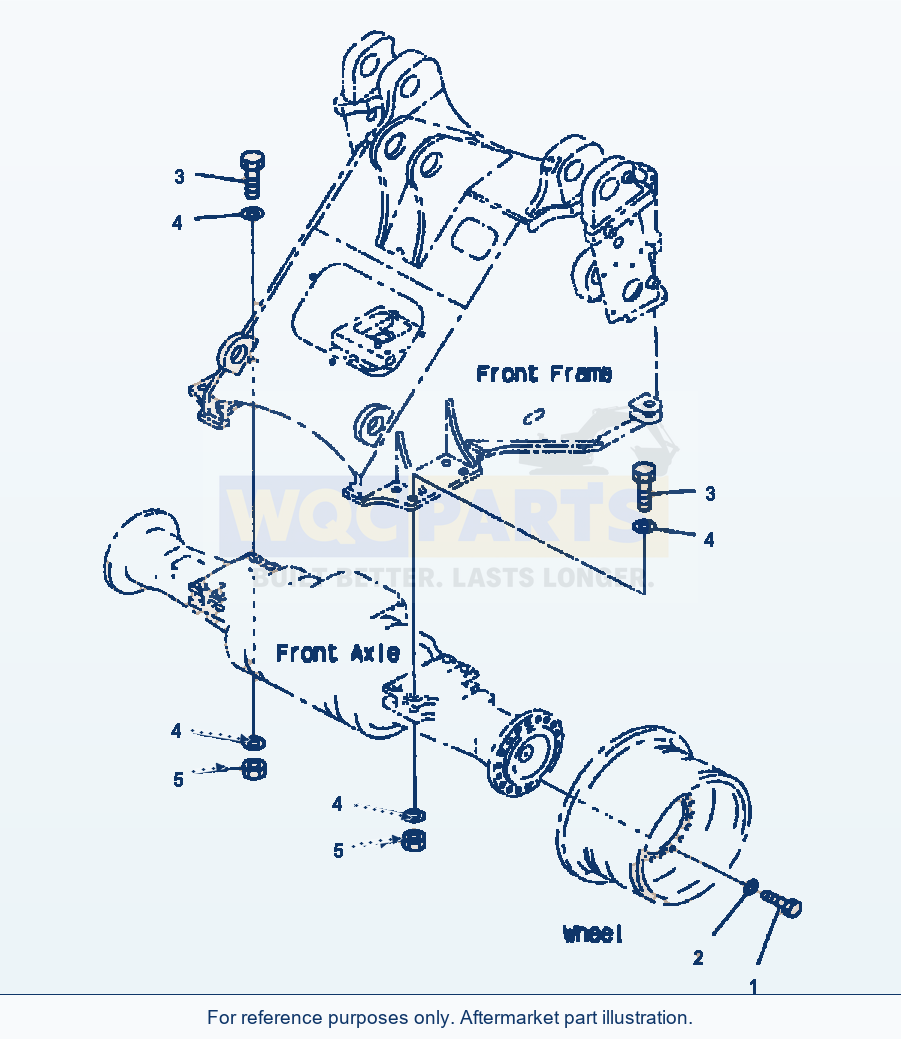 Komatsu WA380-3MC Front Axle - Axle And Wheel Mounting parts diagram