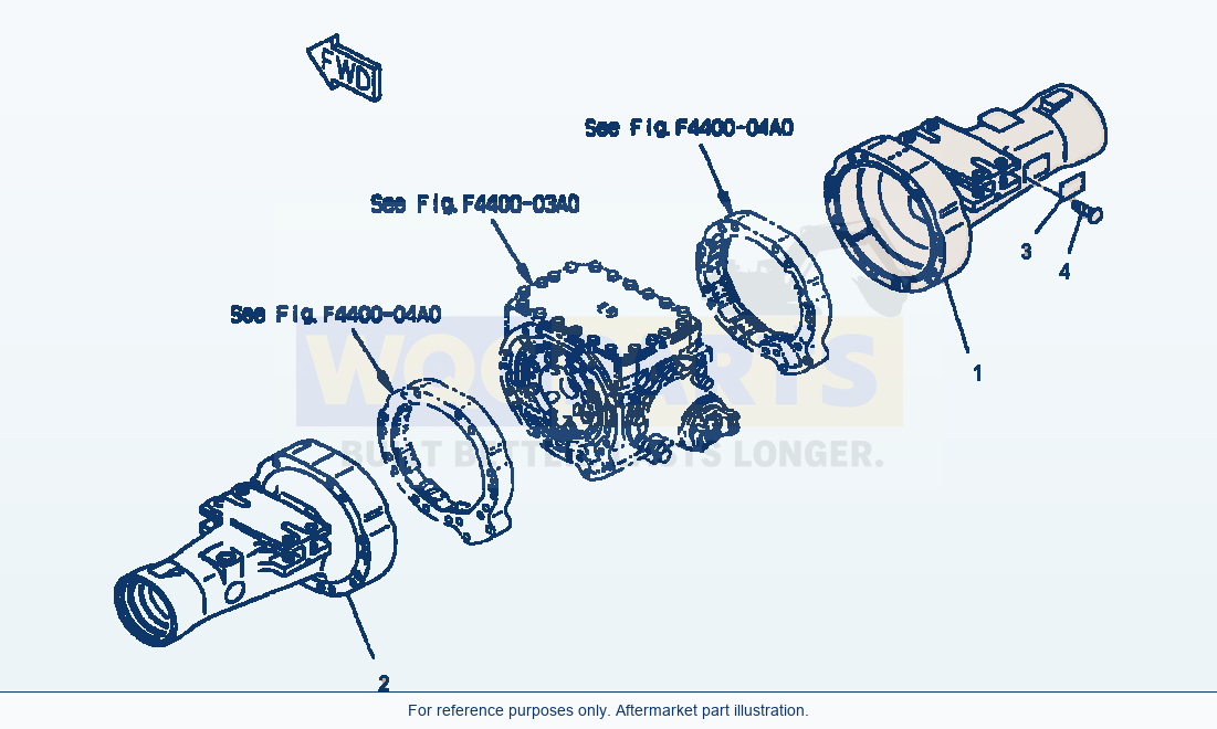Komatsu WA380-3MC Front Axle - Axle Housing parts diagram