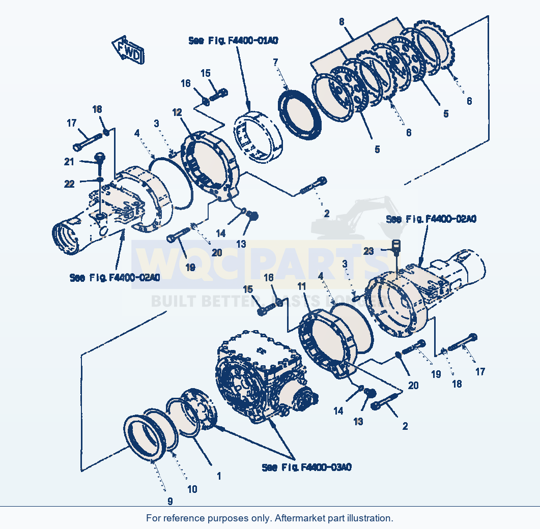 Komatsu WA380-3MC Front Axle - Brake And Brake Housing parts diagram