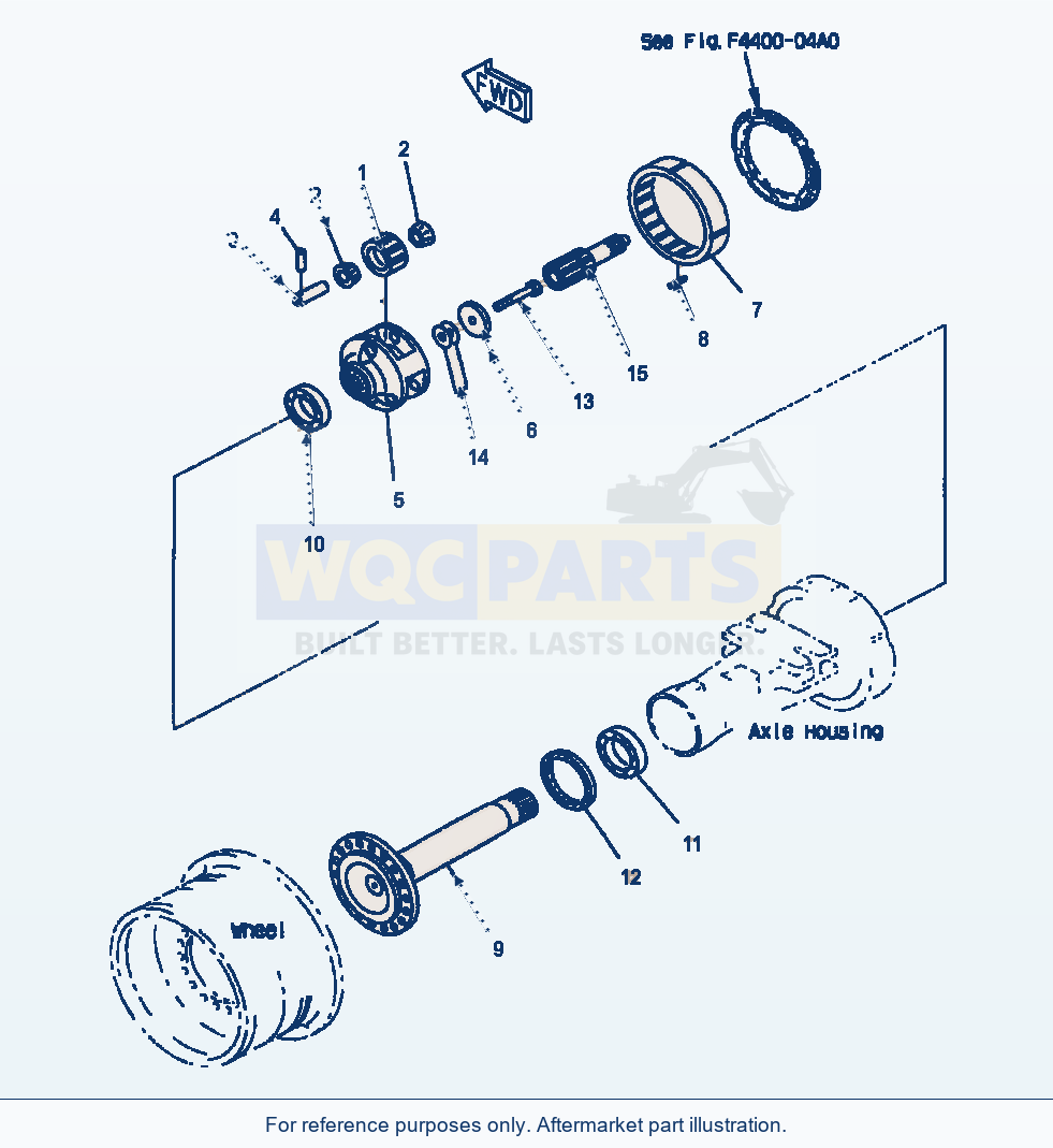 Komatsu WA380-3MC Front Axle - Final Drive parts diagram