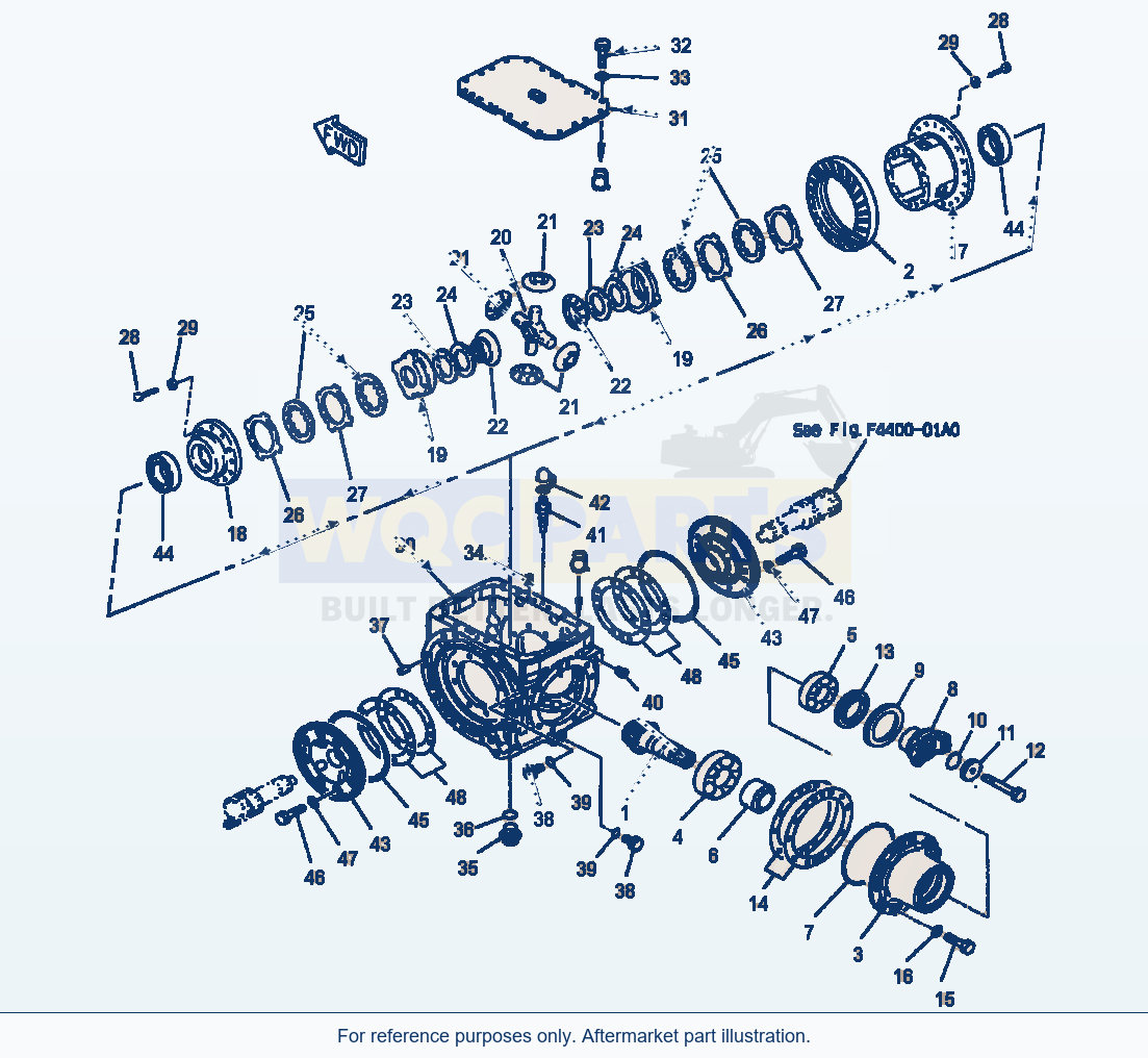 Komatsu WA380-3MC Front Axle - Limited Slip Differential parts diagram