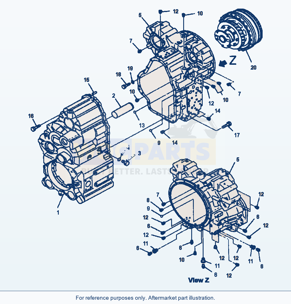 Komatsu WA380-3MC Transmission - Case Assembly parts diagram
