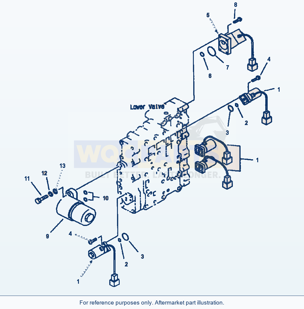Komatsu WA380-3MC Transmission Control Valve - Solenoid Valve parts diagram