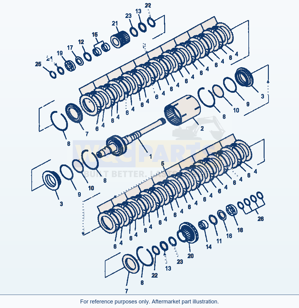 Komatsu WA380-3MC Transmission - Forward And Reverse Clutch parts diagram