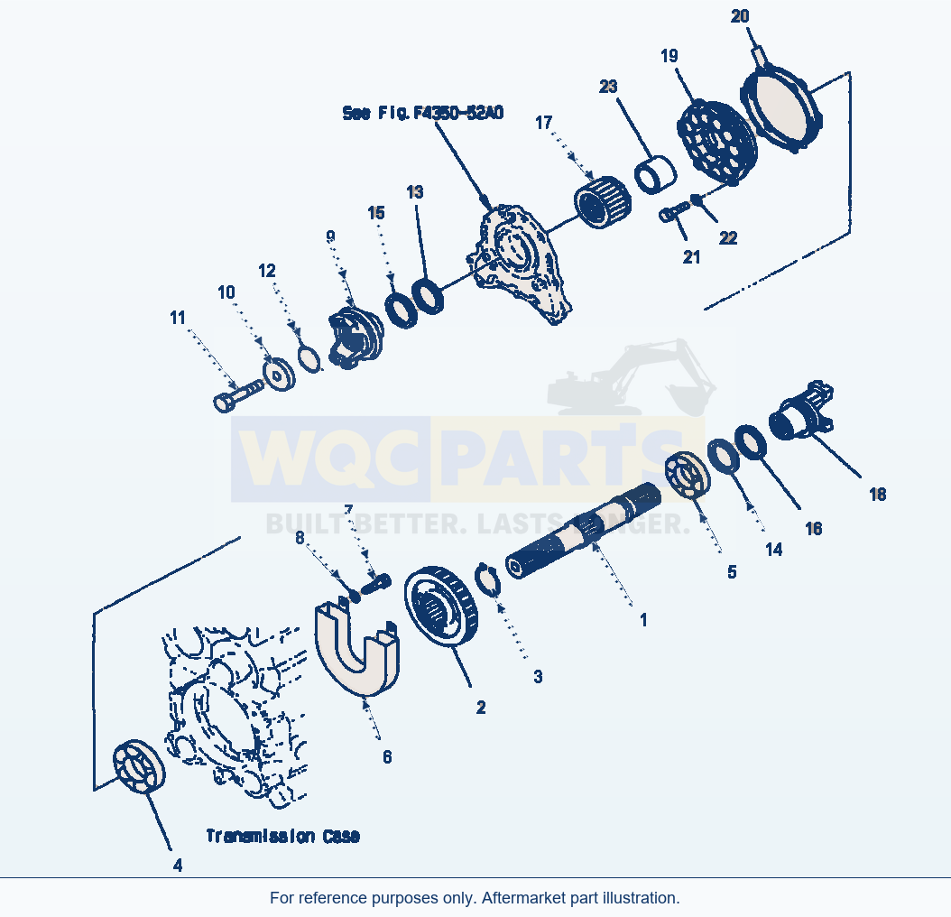 Komatsu WA380-3MC Transmission - Output Shaft parts diagram