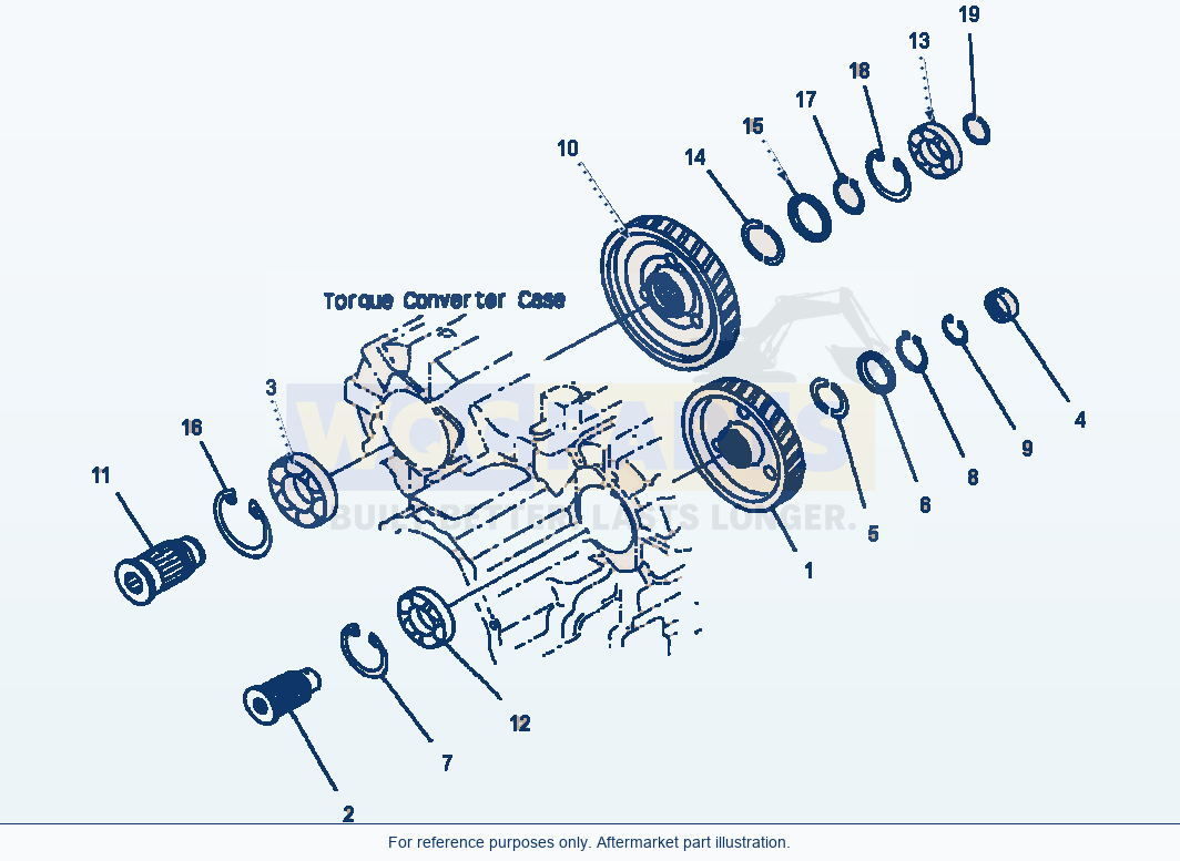 Komatsu WA380-3MC Transmission - P.T.O. parts diagram