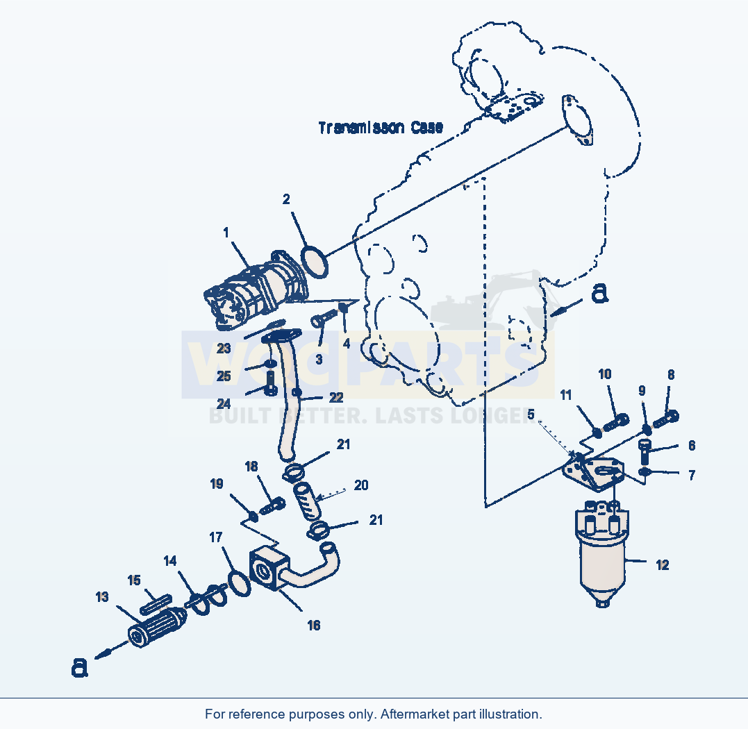 Komatsu WA380-3MC Transmission Piping - Pump To Case parts diagram