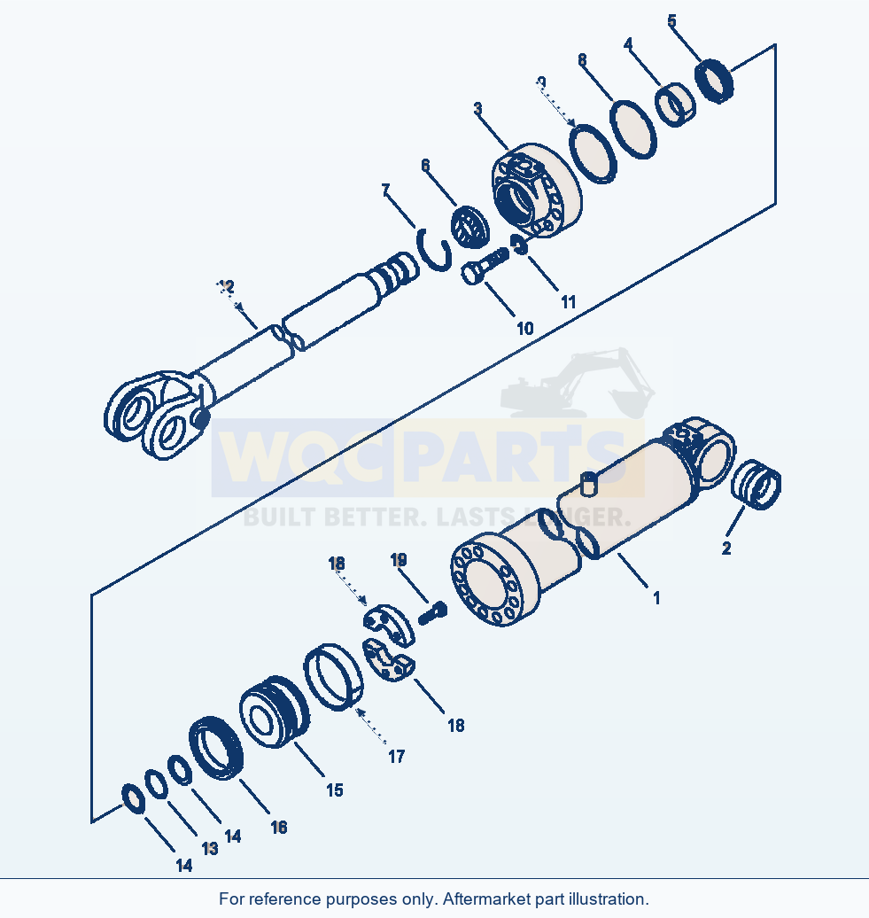 Komatsu WA380-3MC Cylinder Assembly - Lift Arm - Hi-Lift parts diagram