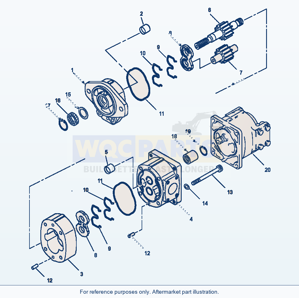 Komatsu WA380-3MC Hydraulic Pump - Transmission - Front Charge parts diagram