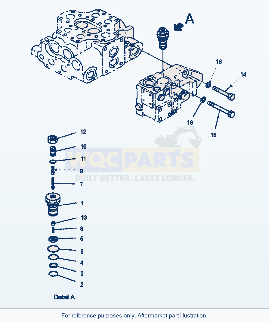 Komatsu WA380-3MC Loader Control Valve Assembly - Pilot Valve parts diagram