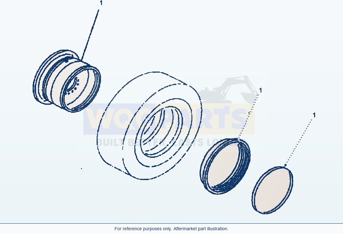 Komatsu WA380-3MC Rim - Tubeless Tire parts diagram